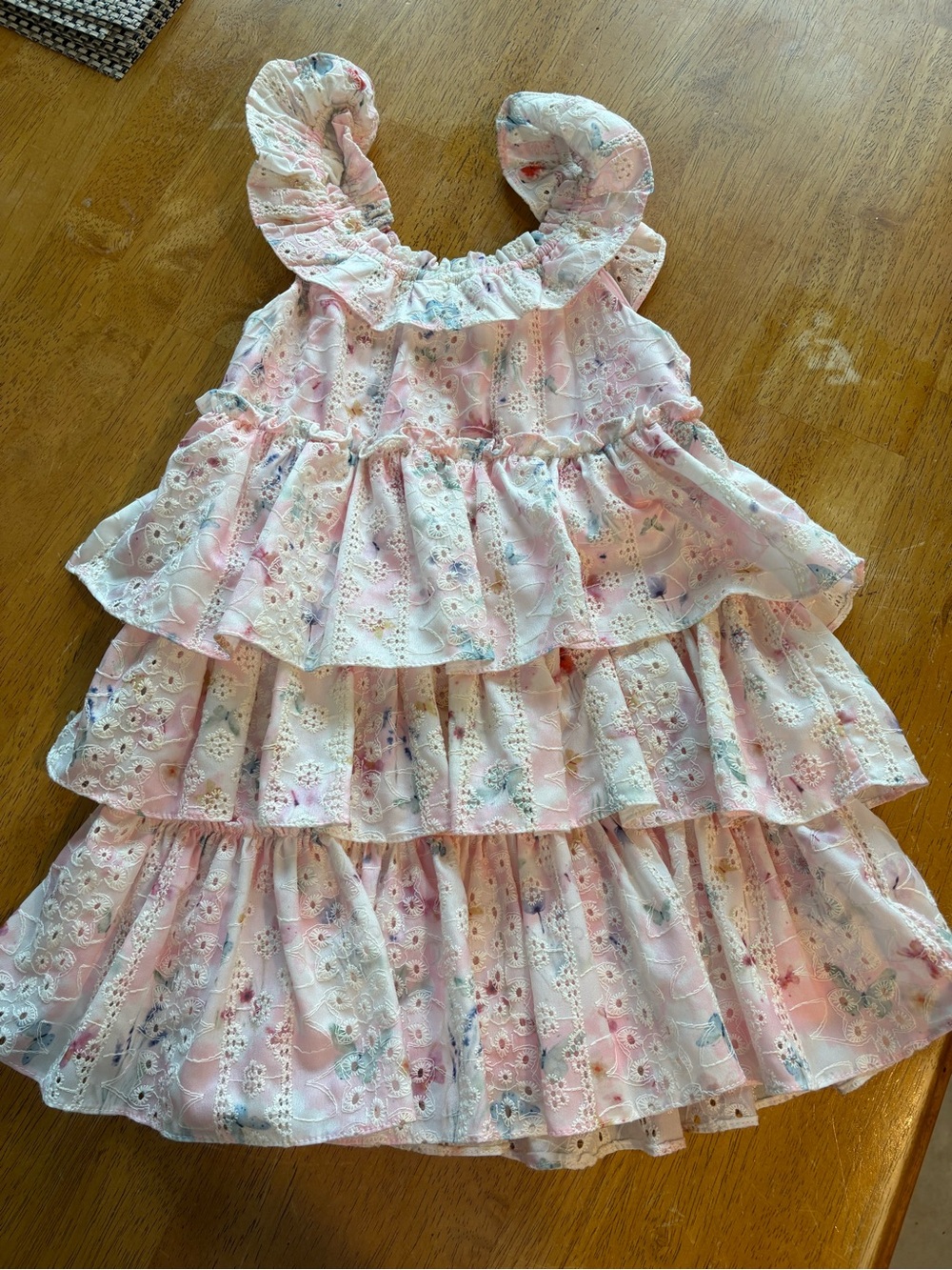 Baby Sara Floral Lace Tiered Party Dress Girls 4T